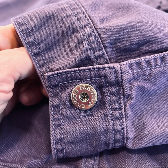 Classic Chico’s Platinum Denim Jacket – Size Large (Chico’s 2) - Picture 8 of 8